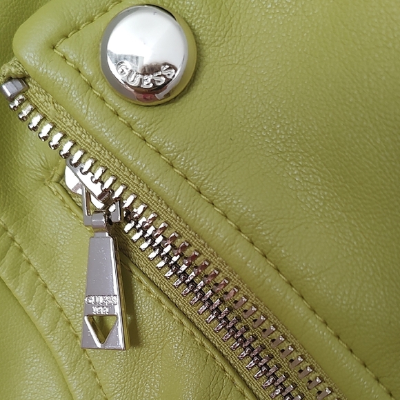 Guess Yellow Leather Moto Jacket - Picture 8 of 8